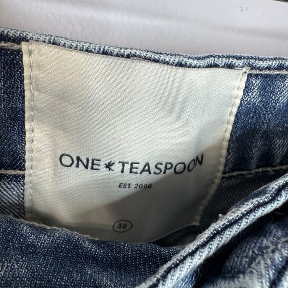 One Teaspoon Bandit Denim Shorts High Rise Distressed Women's 30 - Picture 5 of 10